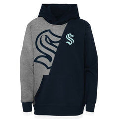 NHL Heather Gray/Deep Sea Blue Seattle Kraken Youth Unrivaled Pullover Hoodie