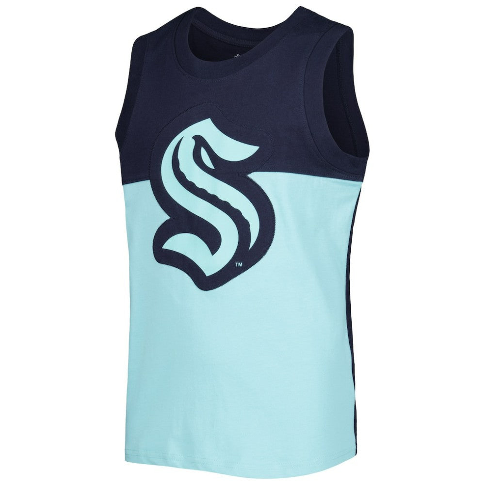 NHL Light Blue/Dark Sea Blue Seattle Kraken Youth Revitalize Tank Top