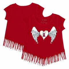 MLB Los Angeles Angels Tiny Turnip Girls Youth Angel Wings Fringe T-Shirt