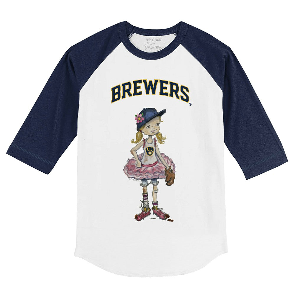 MLB Milwaukee Brewers Tiny Turnip Youth Babes 3/4-Sleeve Raglan T-Shirt