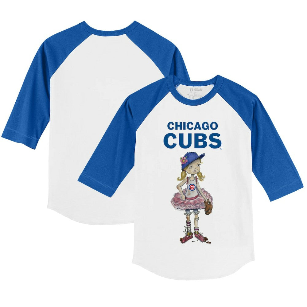 MLB Chicago Cubs Tiny Turnip Youth Babes 3/4-Sleeve Raglan T-Shirt