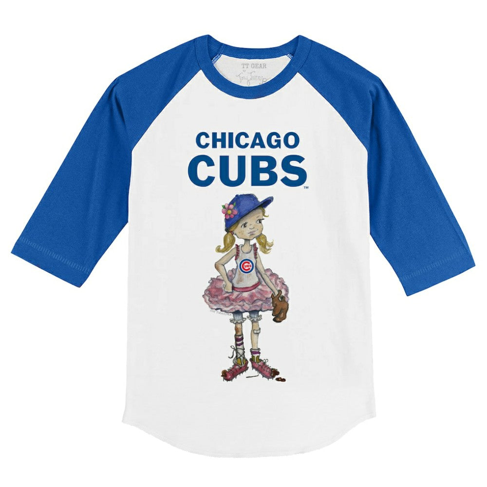 MLB Chicago Cubs Tiny Turnip Youth Babes 3/4-Sleeve Raglan T-Shirt