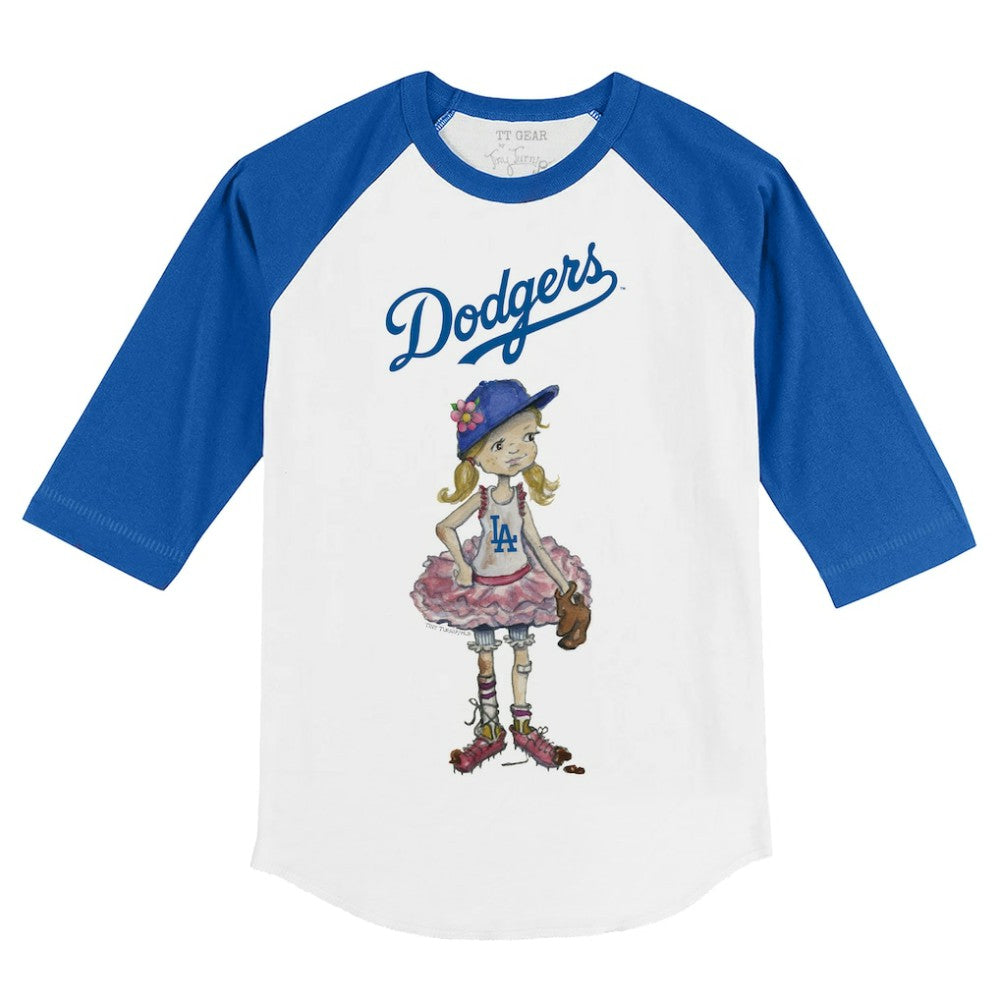 MLB Los Angeles Dodgers Tiny Turnip Youth Babes 3/4-Sleeve Raglan T-Shirt