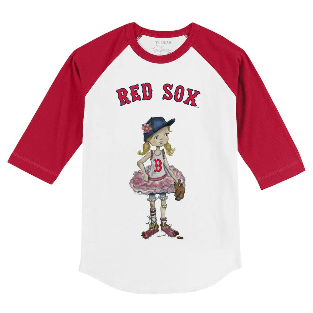 MLB Boston Red Sox Tiny Turnip Youth Babes 3/4-Sleeve Raglan T-Shirt