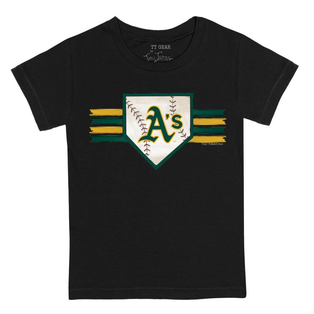 MLB Athletics Tiny Turnip Youth Base Stripe T-Shirt
