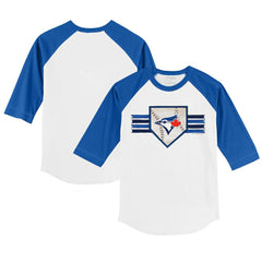 MLB Toronto Blue Jays Tiny Turnip Youth Base Stripe 3/4-Sleeve Raglan T-Shirt