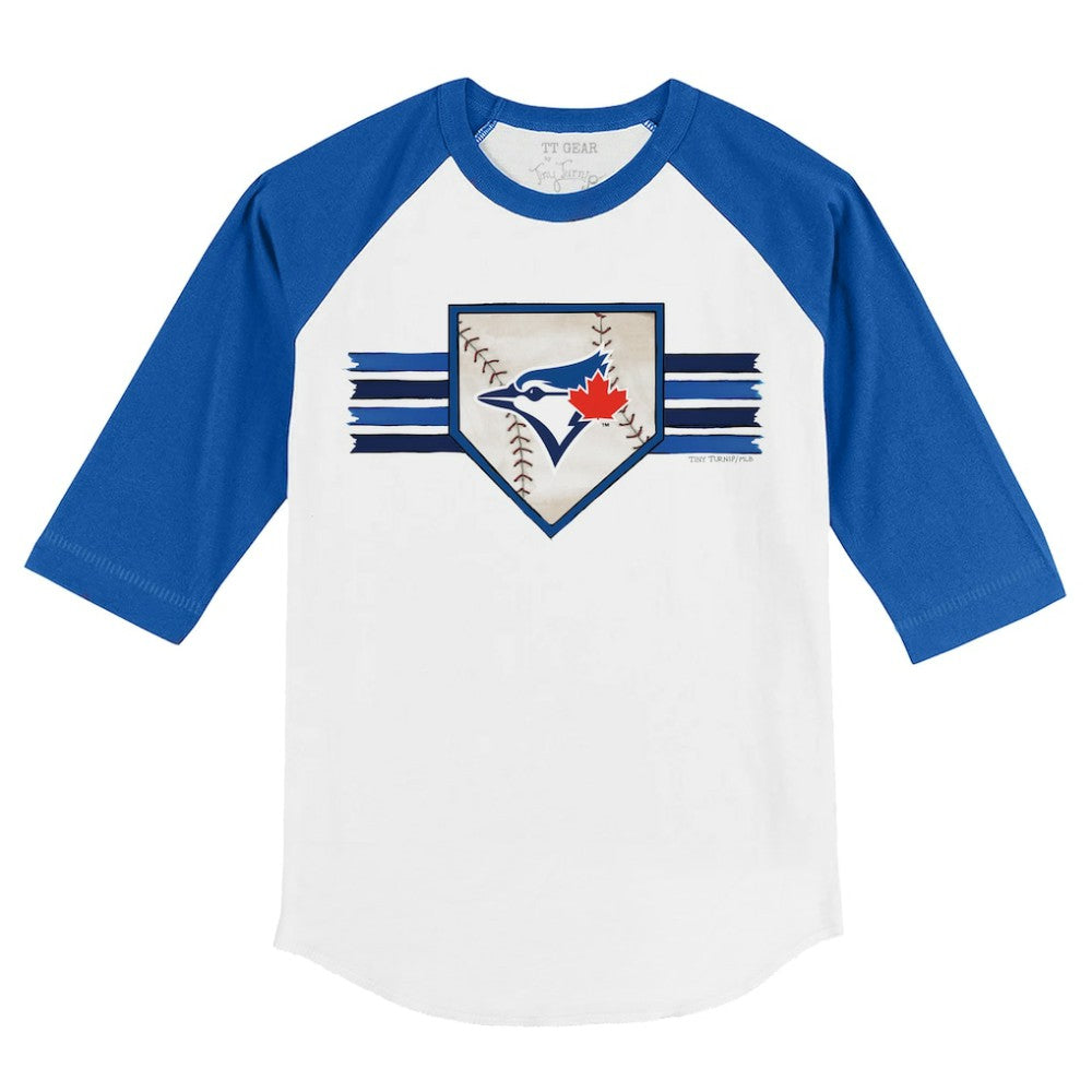 MLB Toronto Blue Jays Tiny Turnip Youth Base Stripe 3/4-Sleeve Raglan T-Shirt