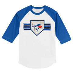 MLB Toronto Blue Jays Tiny Turnip Youth Base Stripe 3/4-Sleeve Raglan T-Shirt