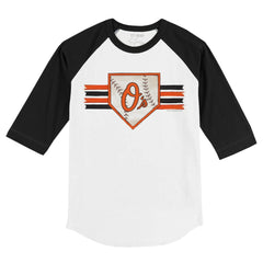 MLB Baltimore Orioles Tiny Turnip Youth Base Stripe 3/4-Sleeve Raglan T-Shirt