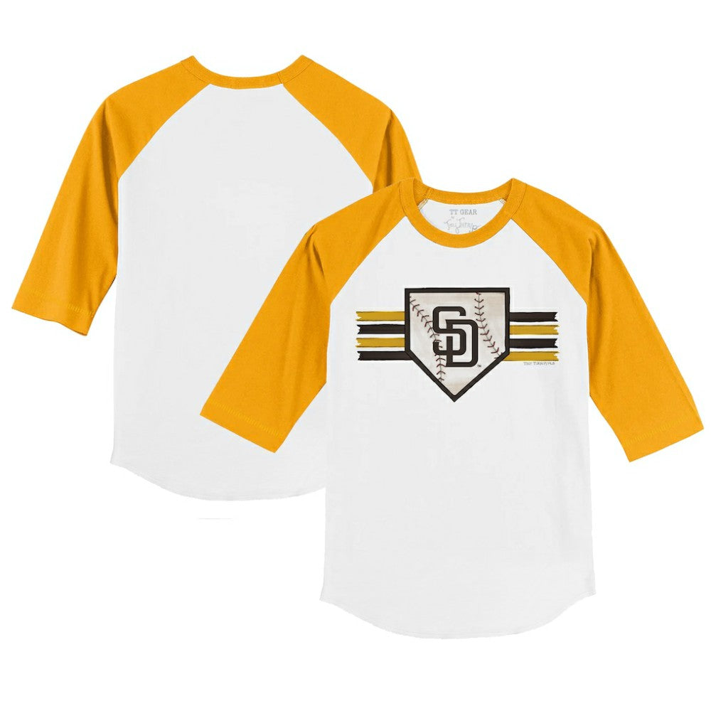 MLB San Diego Padres Tiny Turnip Youth Base Stripe 3/4-Sleeve Raglan T-Shirt