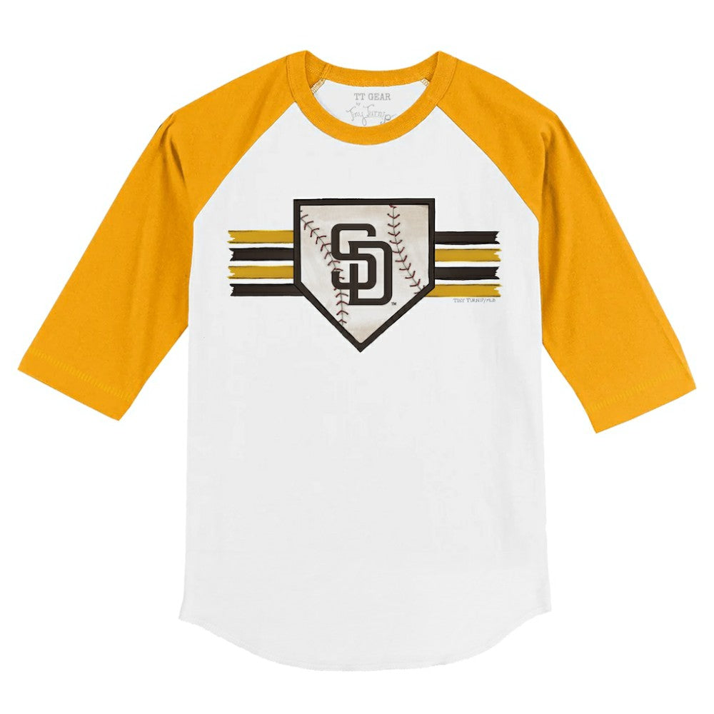 MLB San Diego Padres Tiny Turnip Youth Base Stripe 3/4-Sleeve Raglan T-Shirt