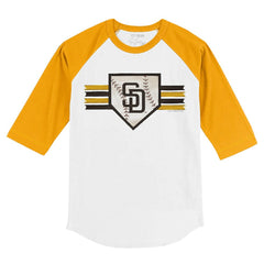 MLB San Diego Padres Tiny Turnip Youth Base Stripe 3/4-Sleeve Raglan T-Shirt