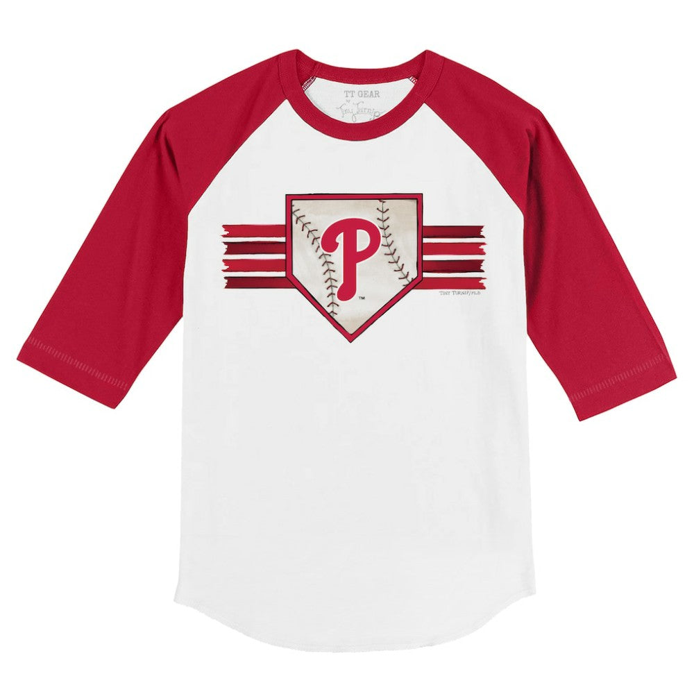 MLB Philadelphia Phillies Tiny Turnip Youth Base Stripe 3/4-Sleeve Raglan T-Shirt