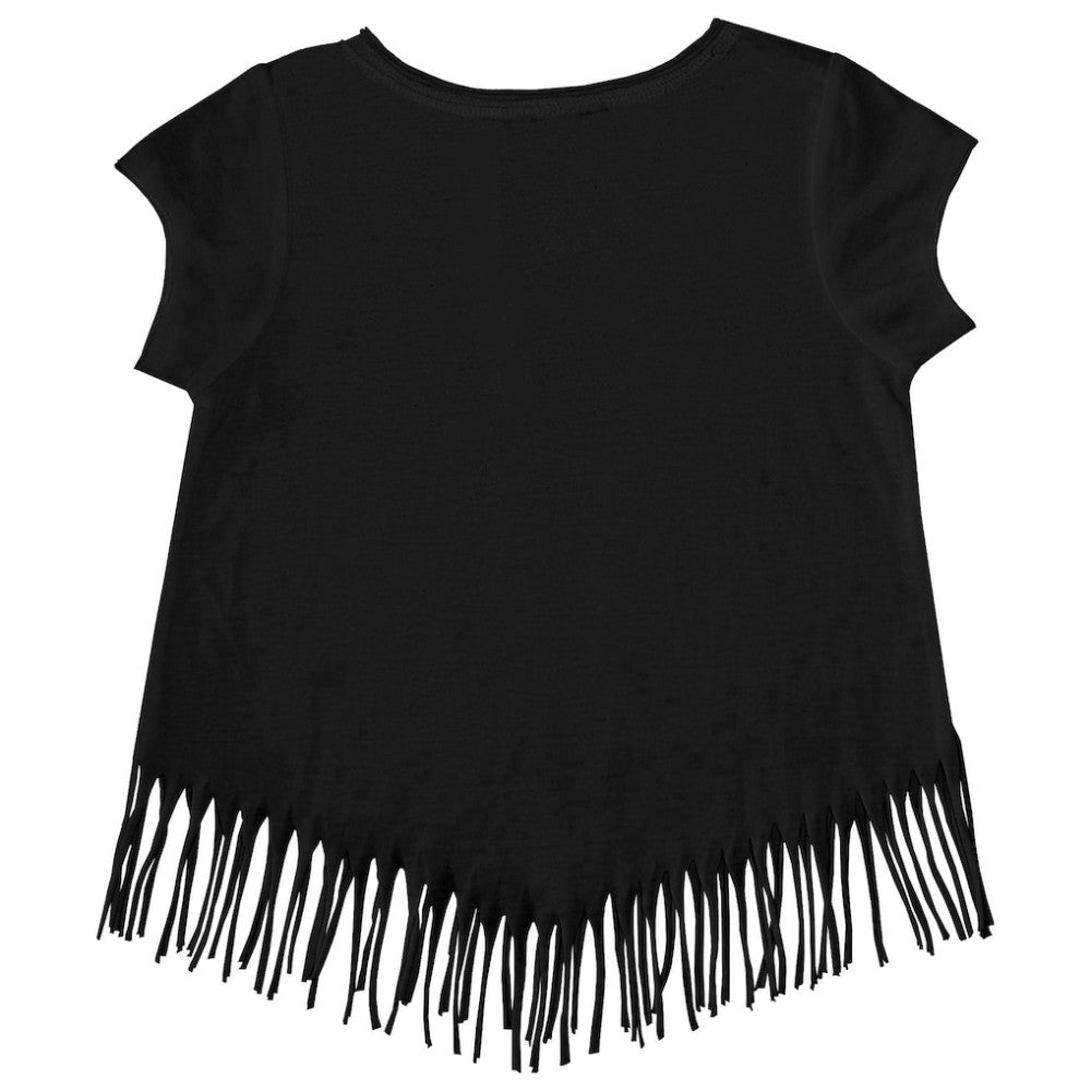 MLB Baltimore Orioles Tiny Turnip Girls Youth Baseball Bow Fringe T-Shirt