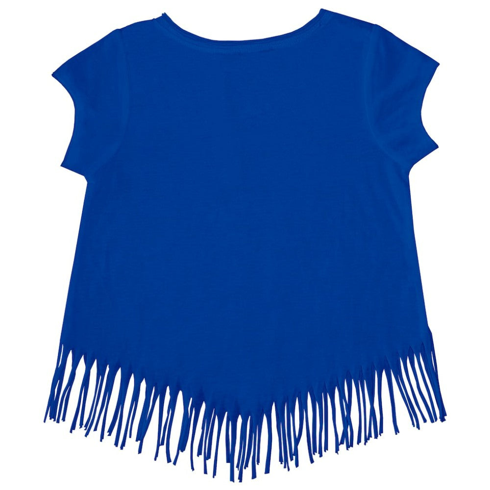 MLB Texas Rangers Tiny Turnip Girls Youth Baseball Bow Fringe T-Shirt
