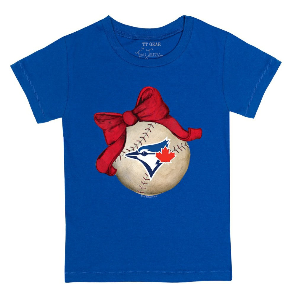MLB Toronto Blue Jays Tiny Turnip Youth Baseball Bow T-Shirt