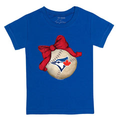 MLB Toronto Blue Jays Tiny Turnip Youth Baseball Bow T-Shirt