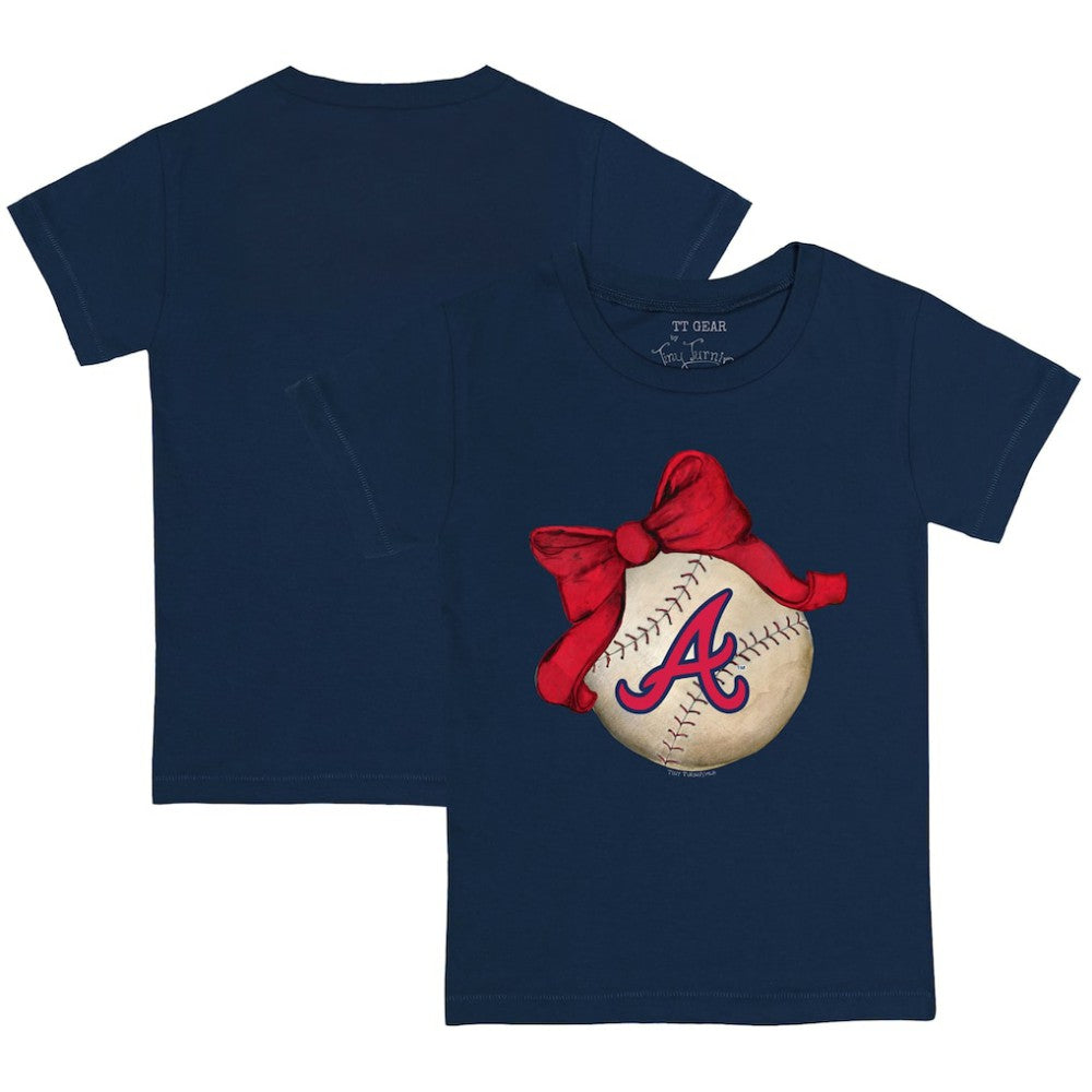 MLB Atlanta Braves Tiny Turnip Youth Baseball Bow T-Shirt