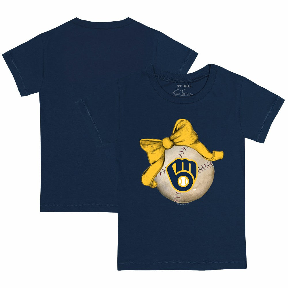 MLB Milwaukee Brewers Tiny Turnip Youth Baseball Bow T-Shirt