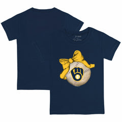 MLB Milwaukee Brewers Tiny Turnip Youth Baseball Bow T-Shirt