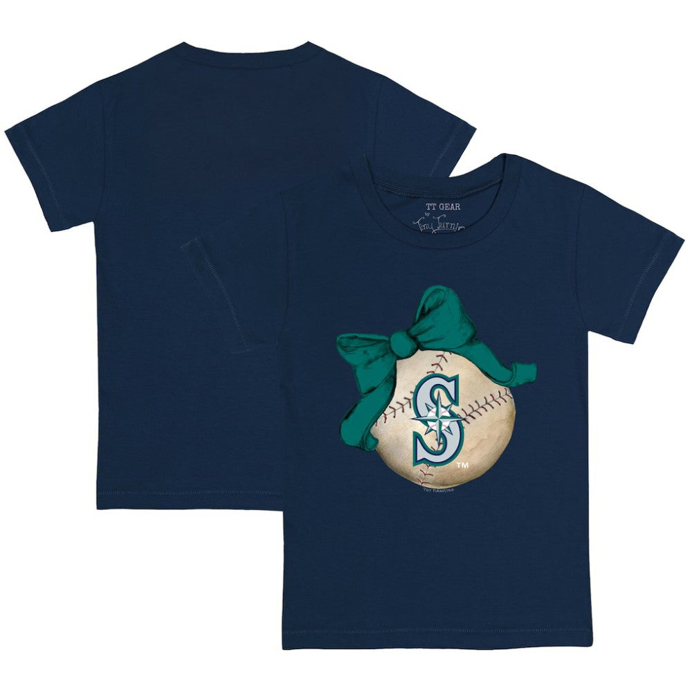 MLB Seattle Mariners Tiny Turnip Youth Baseball Bow T-Shirt