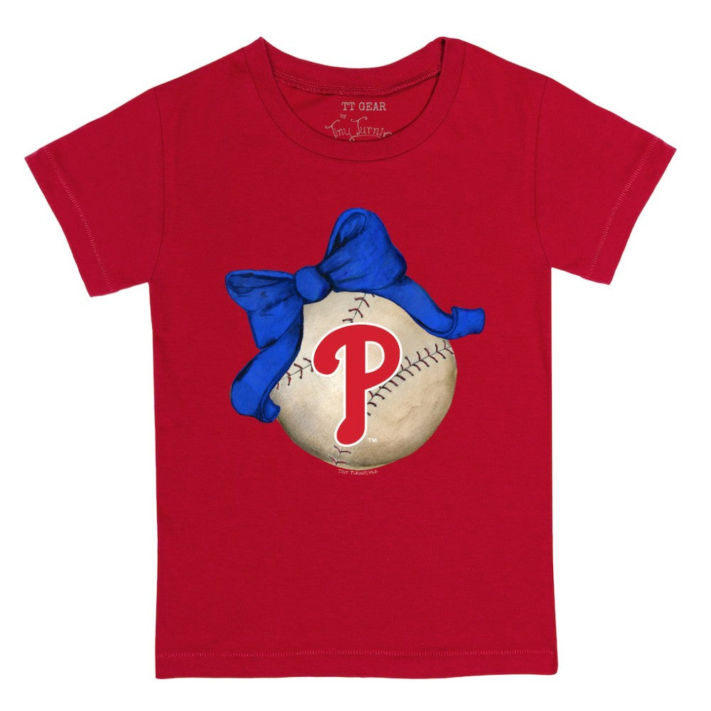 MLB Philadelphia Phillies Tiny Turnip Youth Baseball Bow T-Shirt