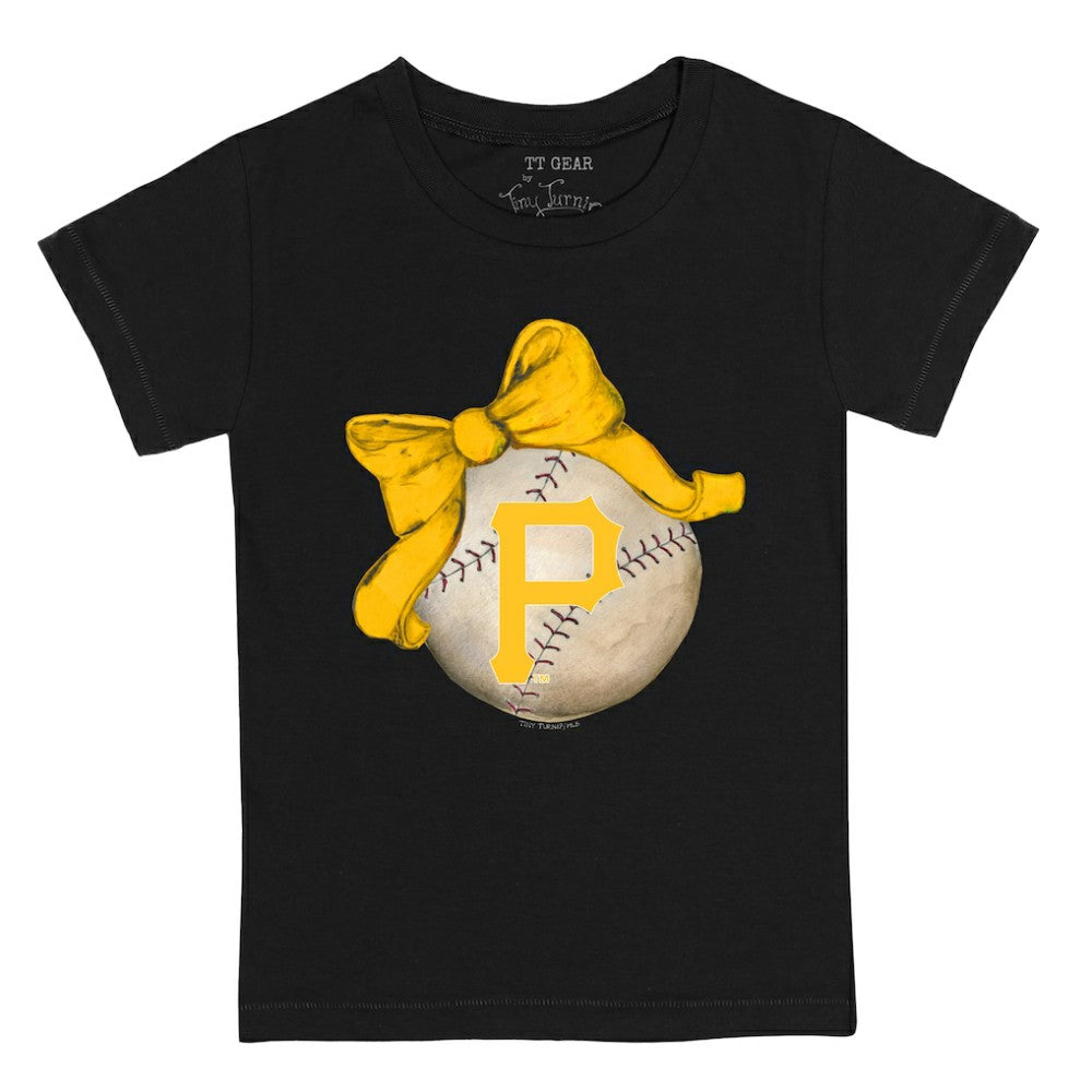 MLB Pittsburgh Pirates Tiny Turnip Youth Baseball Bow T-Shirt