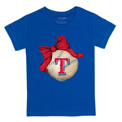 MLB Texas Rangers Tiny Turnip Youth Baseball Bow T-Shirt