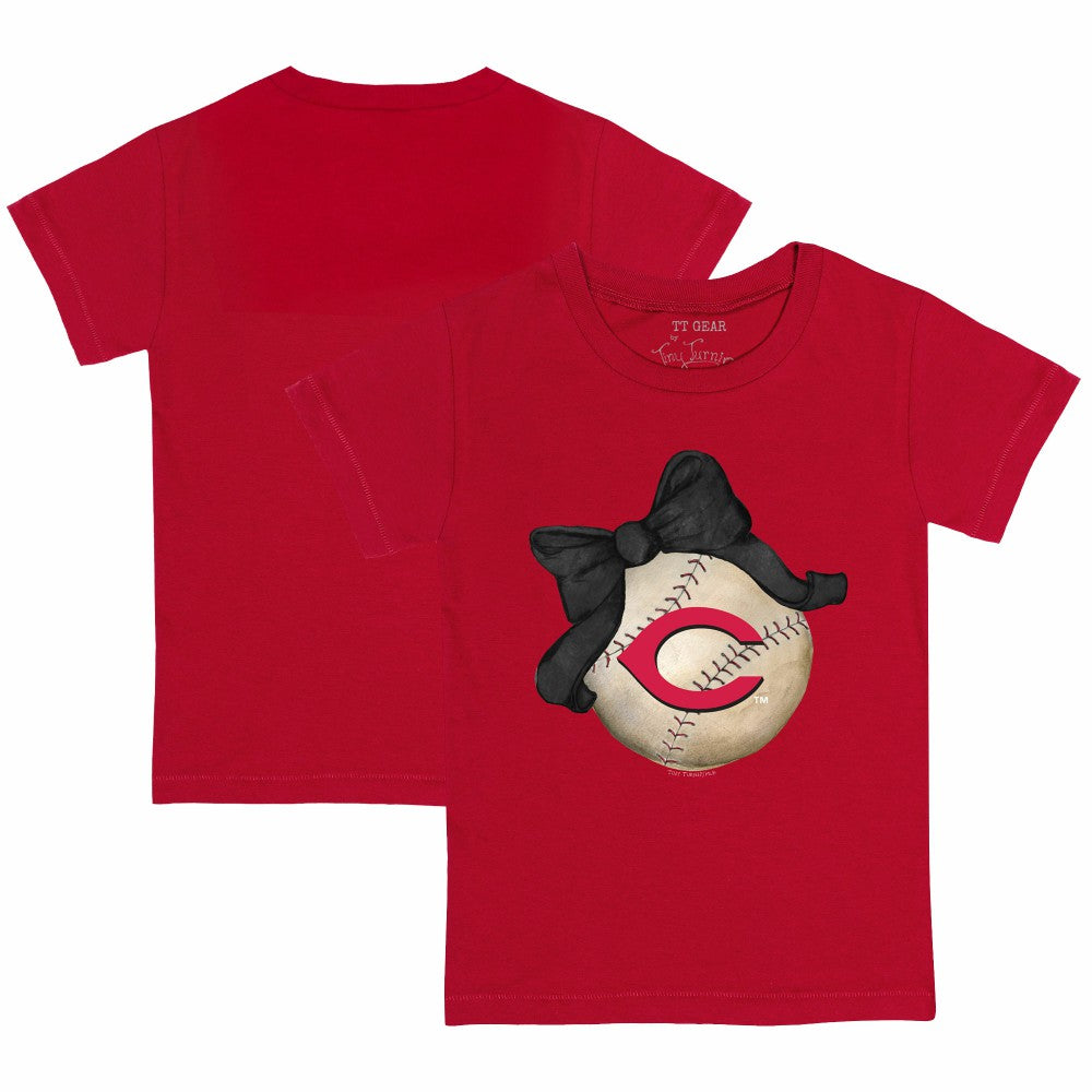 MLB Cincinnati Reds Tiny Turnip Youth Baseball Bow T-Shirt