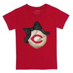 MLB Cincinnati Reds Tiny Turnip Youth Baseball Bow T-Shirt