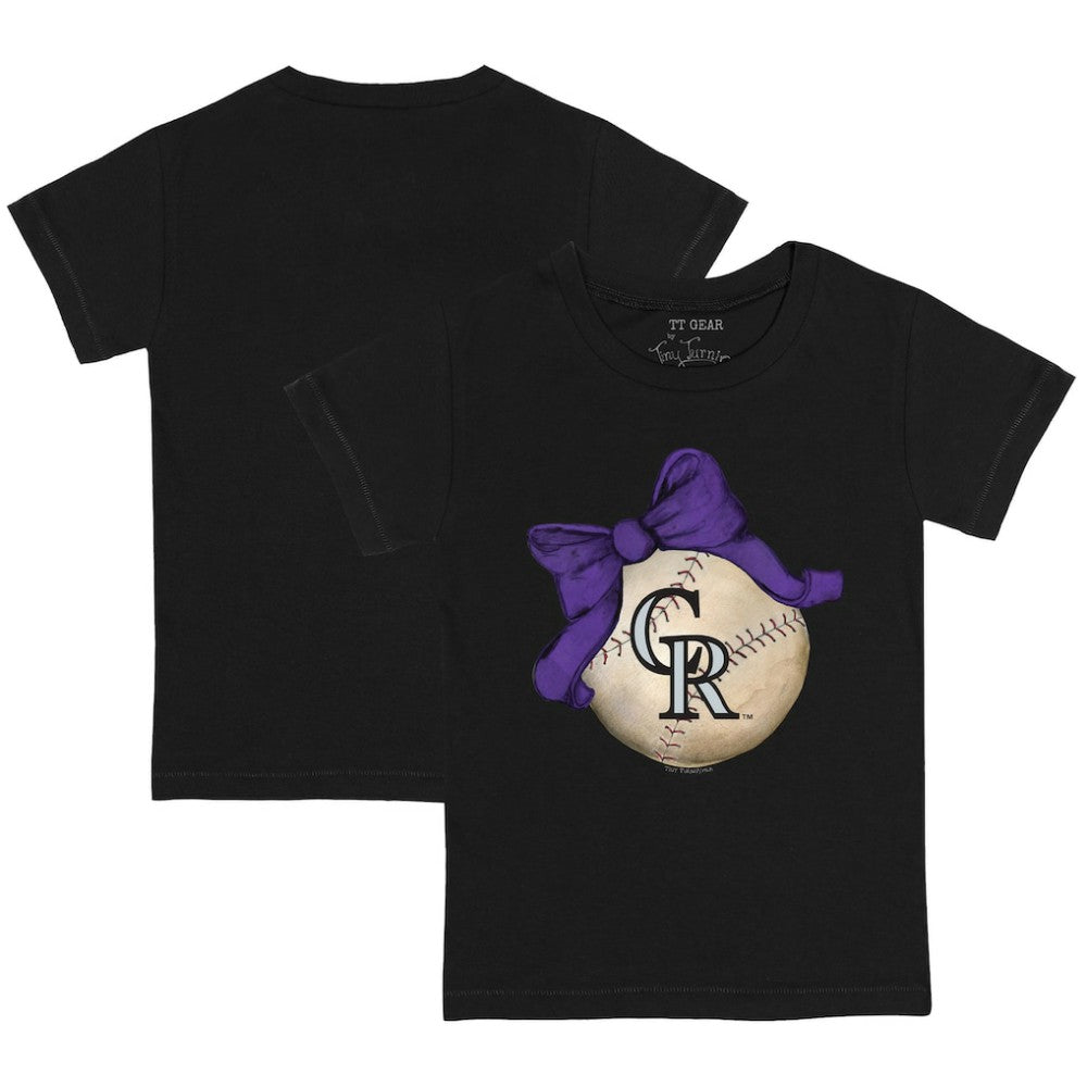 MLB Colorado Rockies Tiny Turnip Youth Baseball Bow T-Shirt