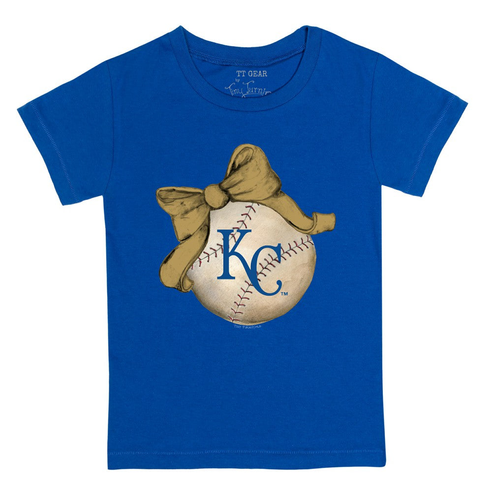 MLB Kansas City Royals Tiny Turnip Youth Baseball Bow T-Shirt