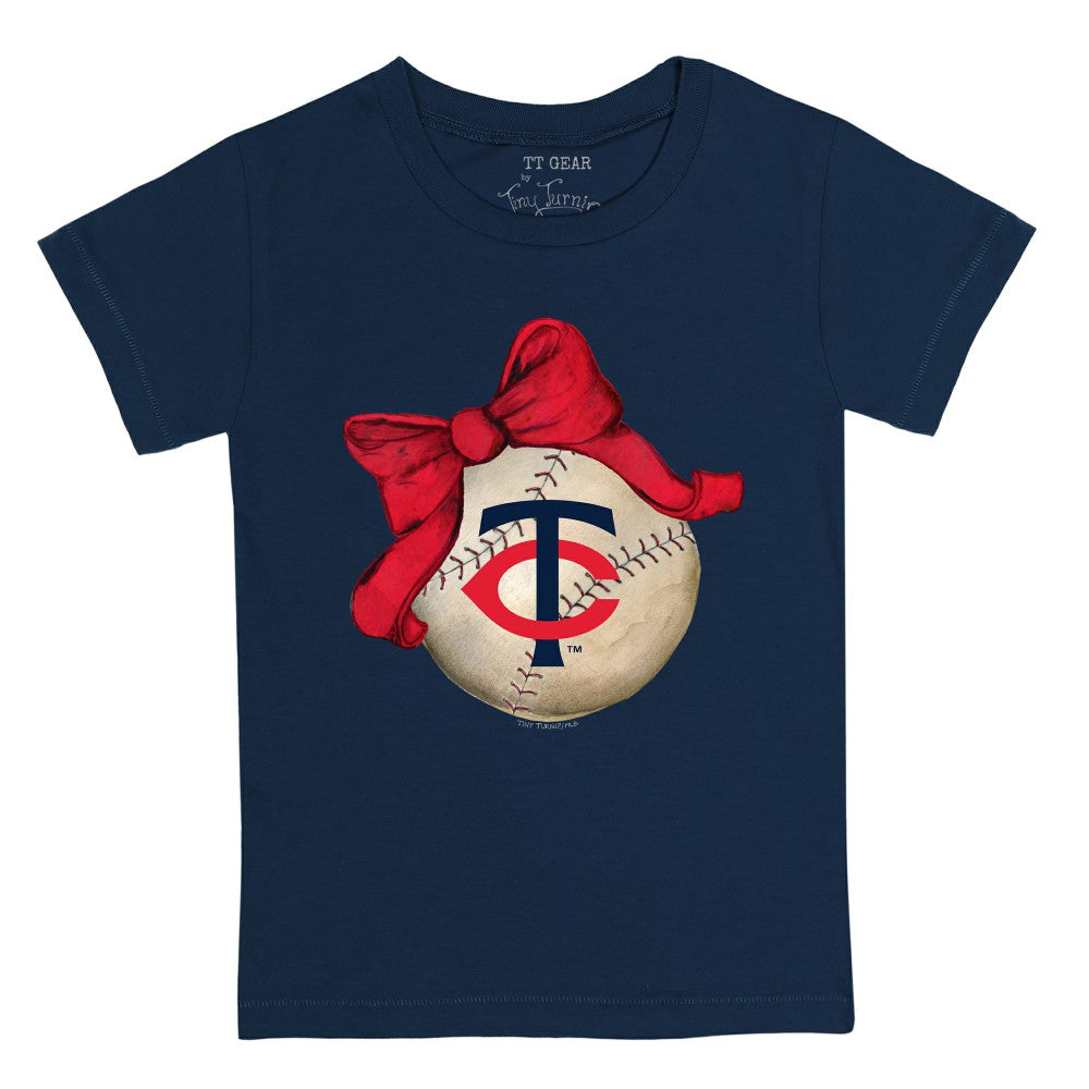 MLB Minnesota Twins Tiny Turnip Youth Baseball Bow T-Shirt