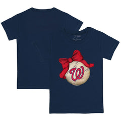 MLB Washington Nationals Tiny Turnip Youth Baseball Bow T-Shirt