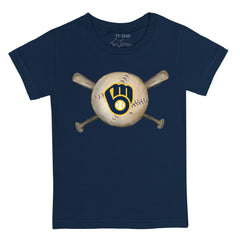 MLB Milwaukee Brewers Tiny Turnip Youth Baseball Cross Bats T-Shirt