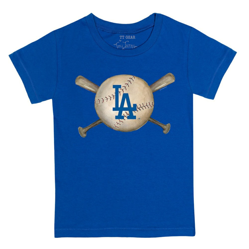MLB Los Angeles Dodgers Tiny Turnip Youth Baseball Cross Bats T-Shirt