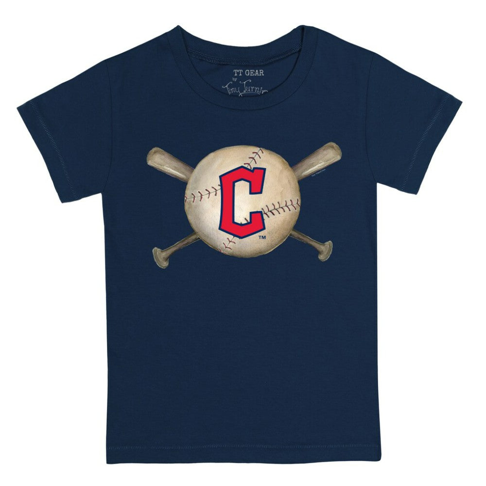 MLB Cleveland Guardians Tiny Turnip Youth Baseball Cross Bats T-Shirt