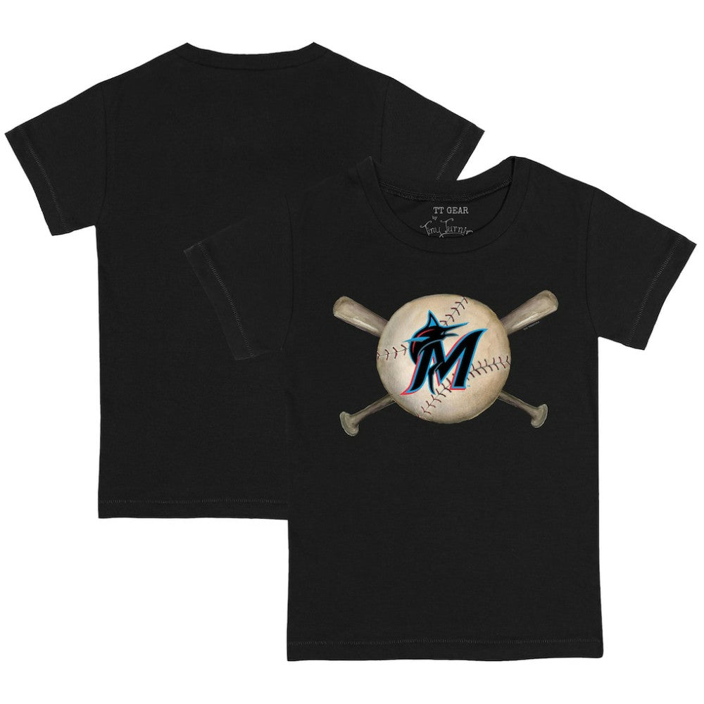 MLB Miami Marlins Tiny Turnip Youth Baseball Cross Bats T-Shirt