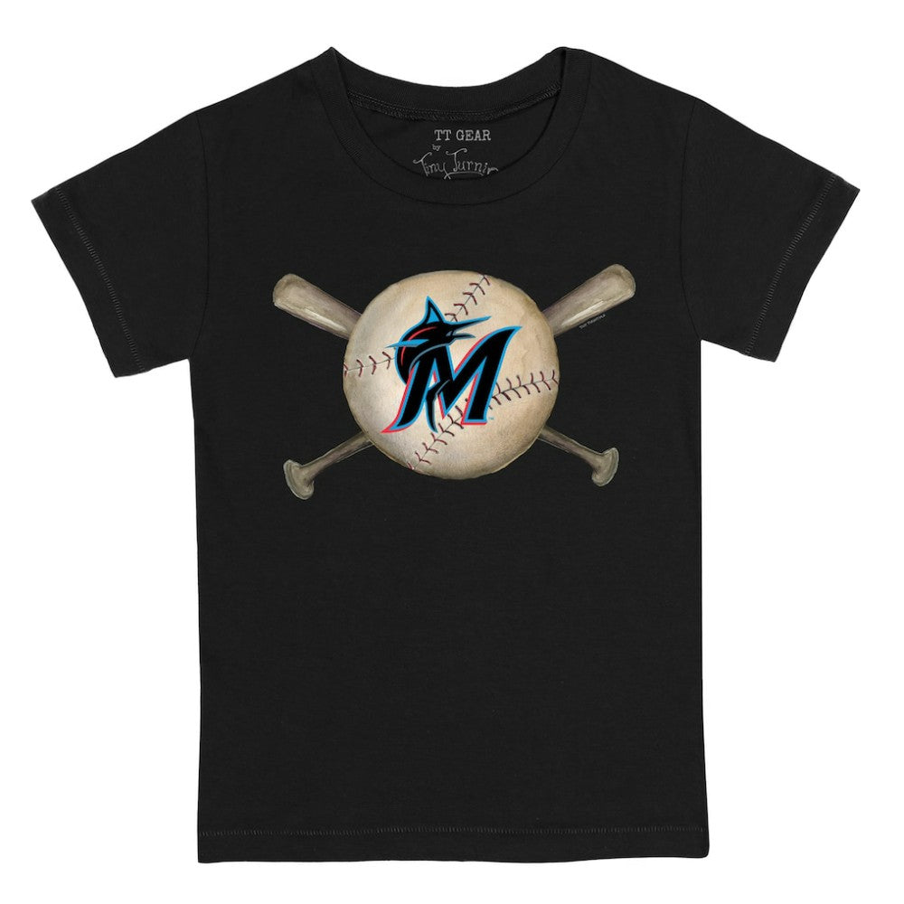 MLB Miami Marlins Tiny Turnip Youth Baseball Cross Bats T-Shirt