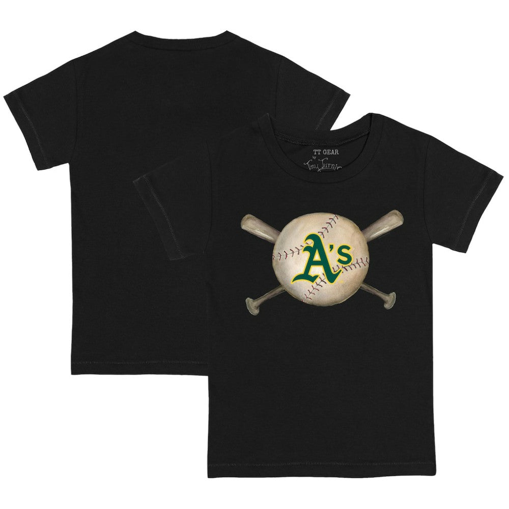 MLB Athletics Tiny Turnip Youth Baseball Cross Bats T-Shirt