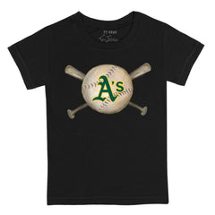 MLB Athletics Tiny Turnip Youth Baseball Cross Bats T-Shirt