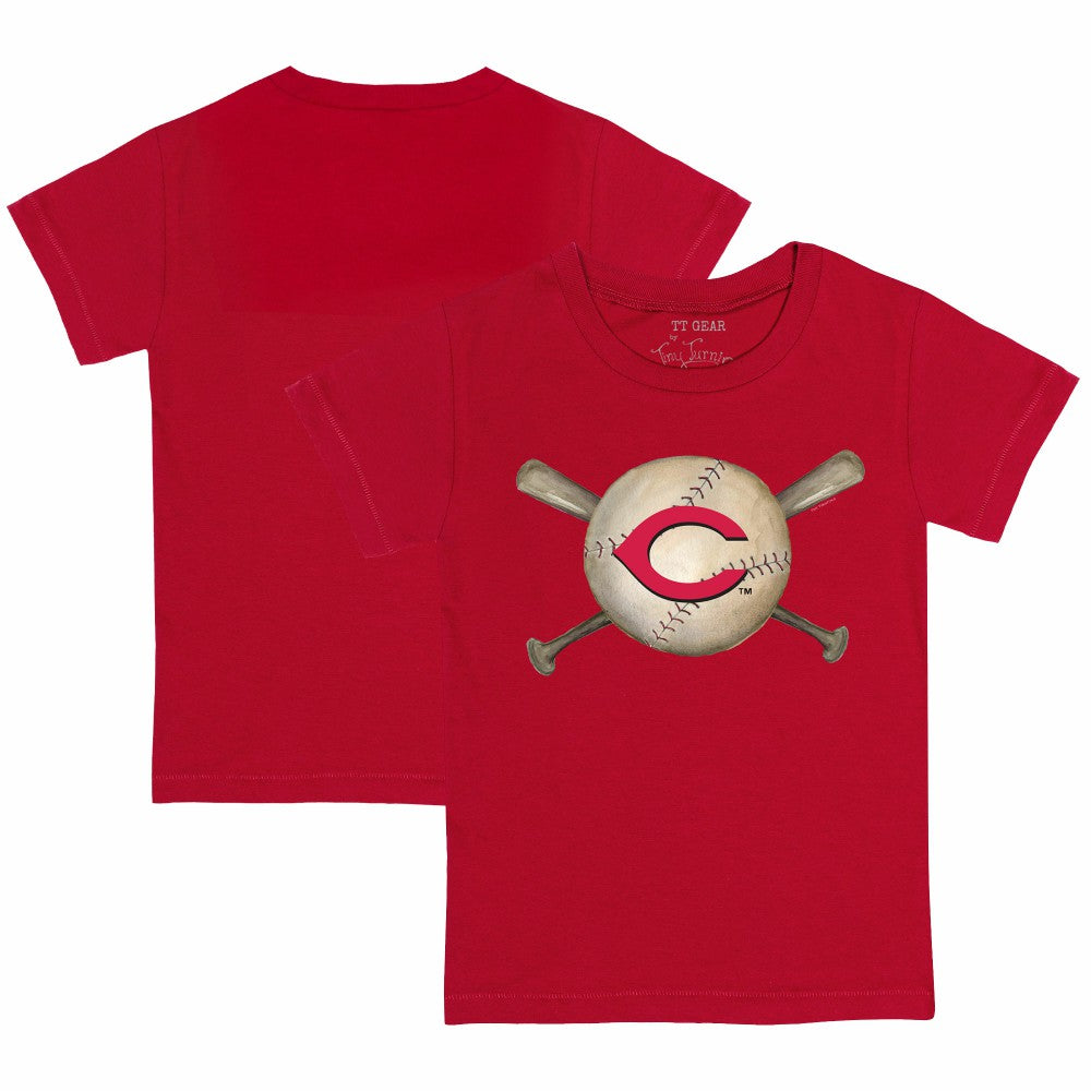 MLB Cincinnati Reds Tiny Turnip Youth Baseball Cross Bats T-Shirt