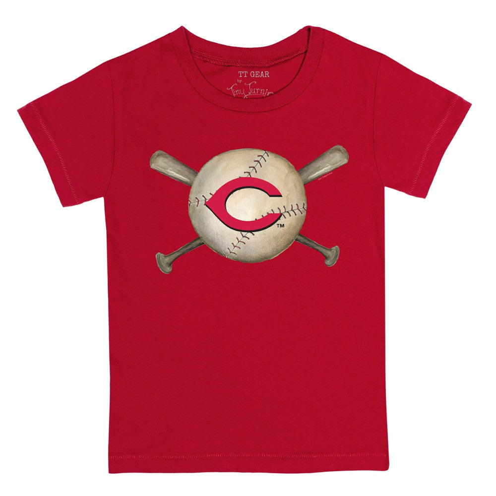 MLB Cincinnati Reds Tiny Turnip Youth Baseball Cross Bats T-Shirt