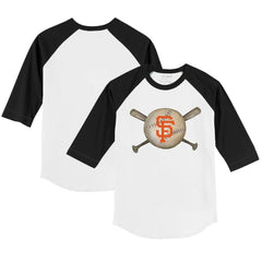 MLB San Francisco Giants Tiny Turnip Youth Baseball Cross Bats 3/4-Sleeve Raglan T-Shirt