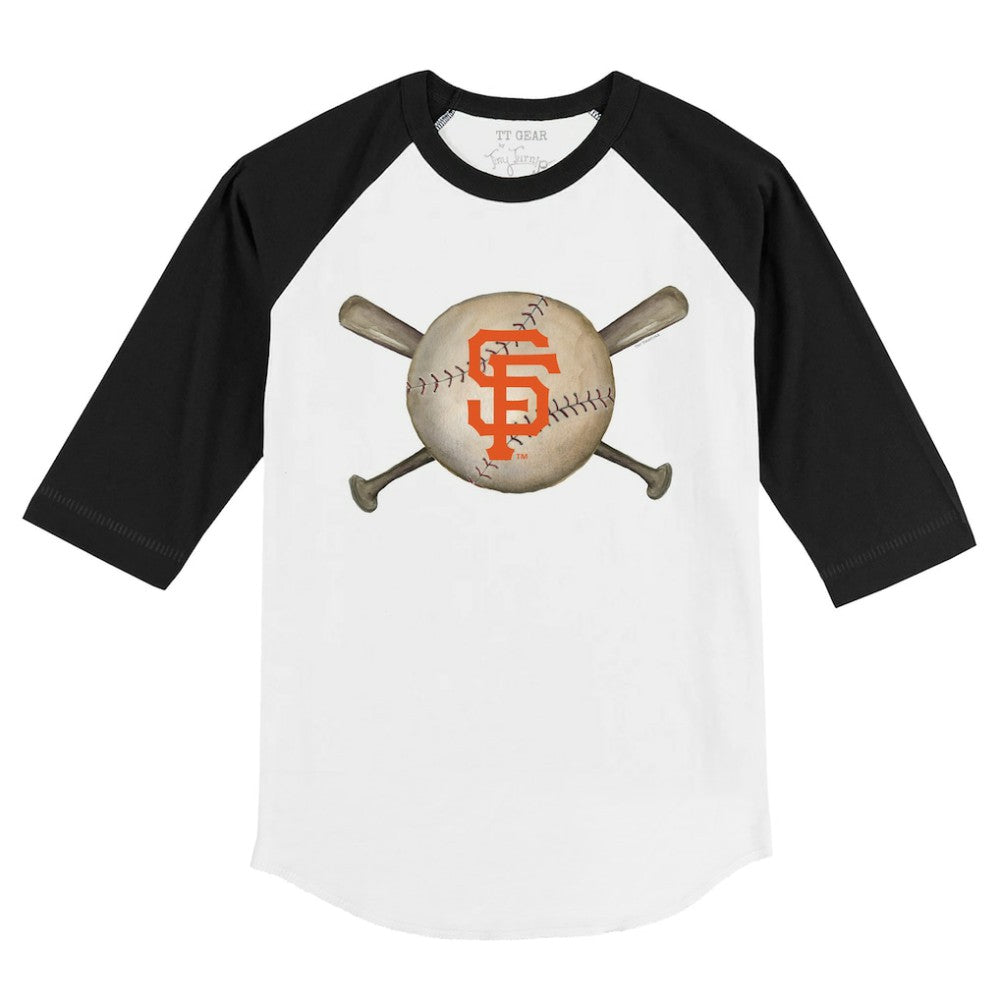 MLB San Francisco Giants Tiny Turnip Youth Baseball Cross Bats 3/4-Sleeve Raglan T-Shirt