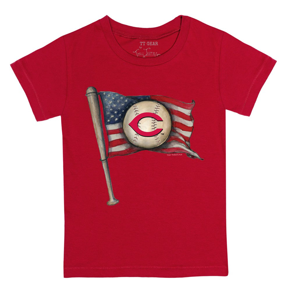 MLB Cincinnati Reds Tiny Turnip Youth Baseball Flag T-Shirt