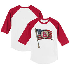 MLB St. Louis Cardinals Tiny Turnip Youth Baseball Flag 3/4-Sleeve Raglan T-Shirt
