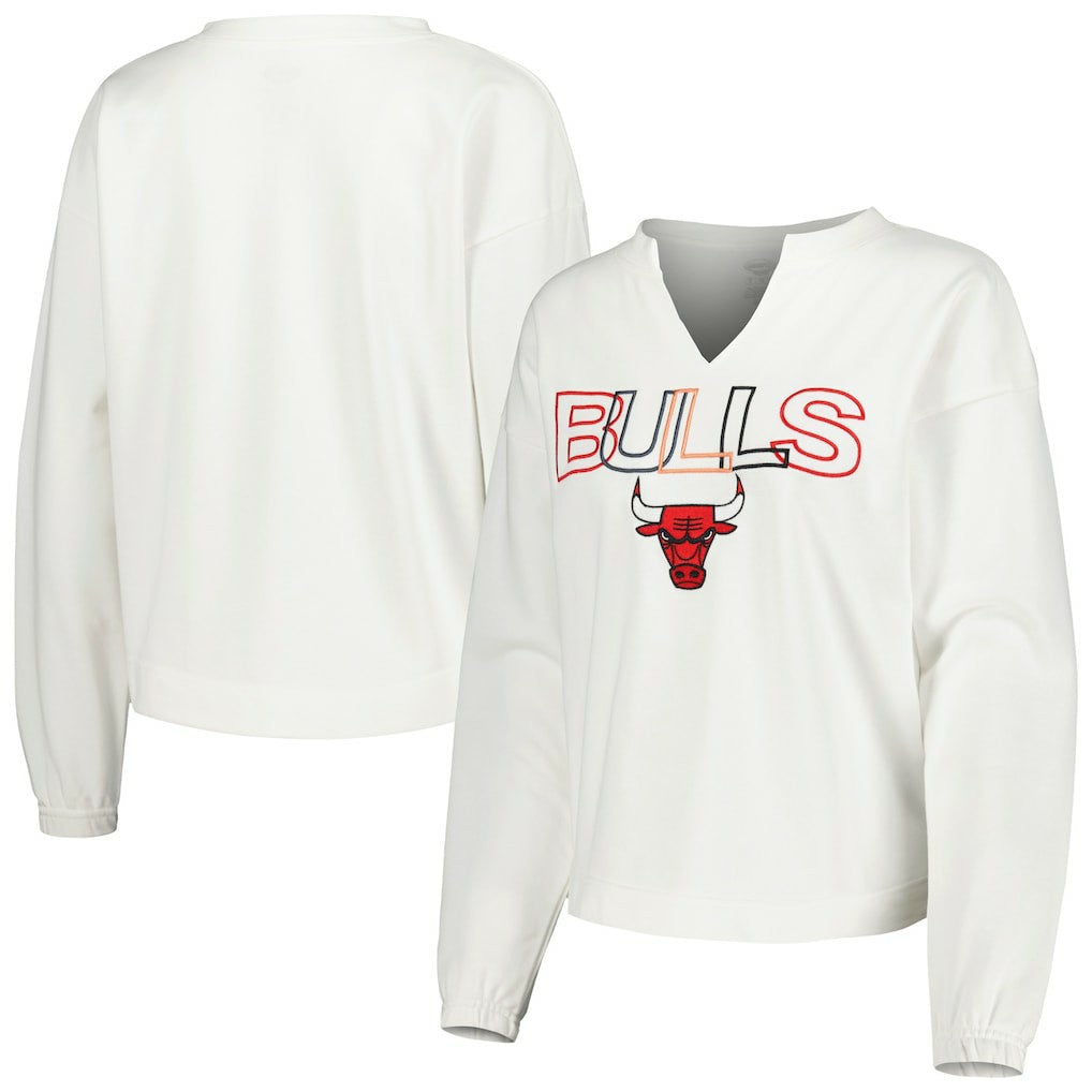 NBA Chicago Bulls Concepts Sport Women's Sunray Notch Neck Long Sleeve Top sale