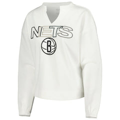 NBA Brooklyn Nets Concepts Sport Women's Sunray Notch Neck Long Sleeve Top