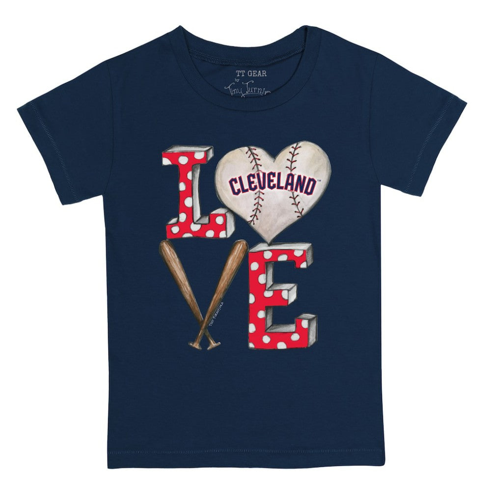 MLB Cleveland Guardians Tiny Turnip Youth Baseball Love T-Shirt